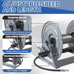 FIXFANS close-up of hand crank showing ergonomic design and controlled winding benefit