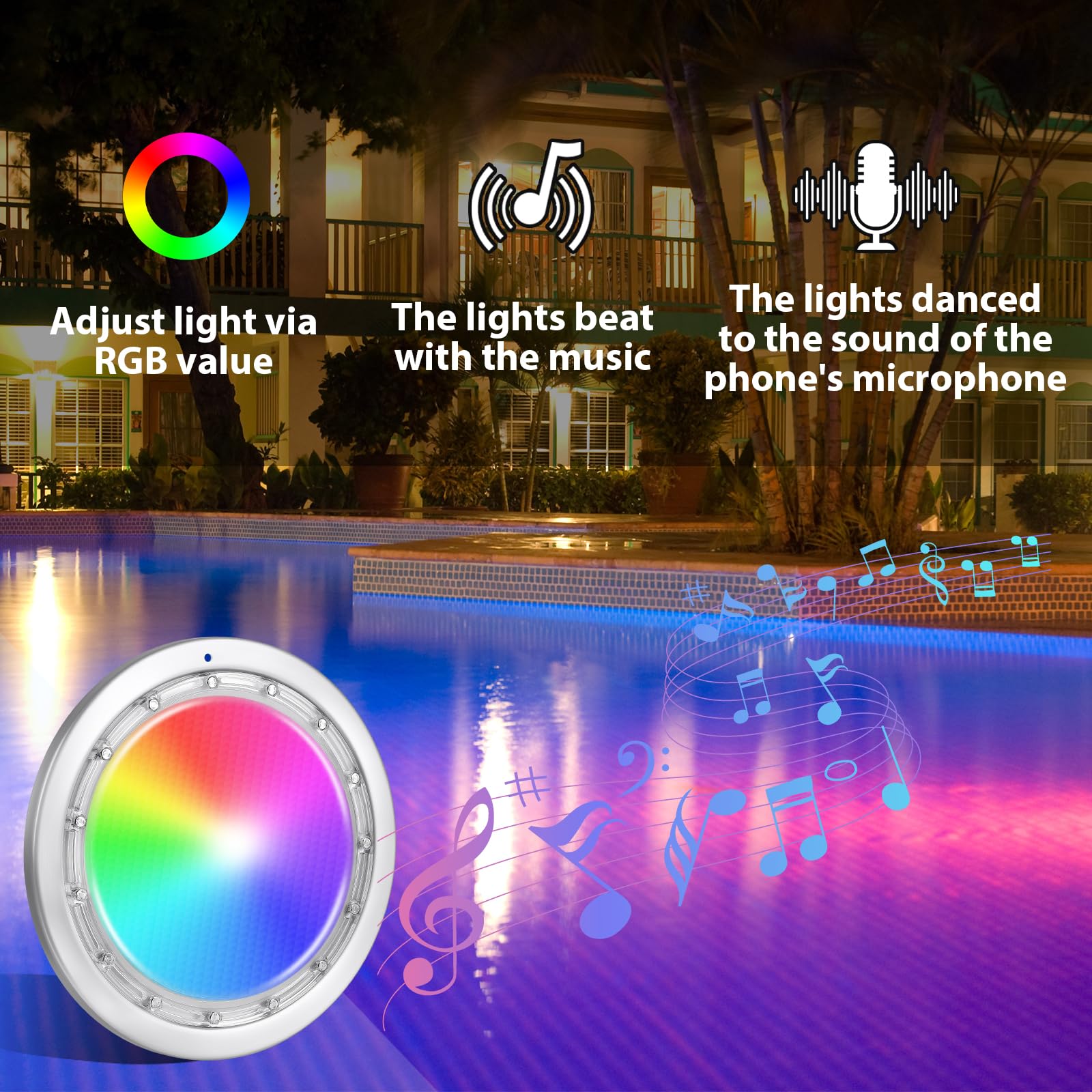 FixOasis illuminated underwater pool scene showing bright RGB ambiance