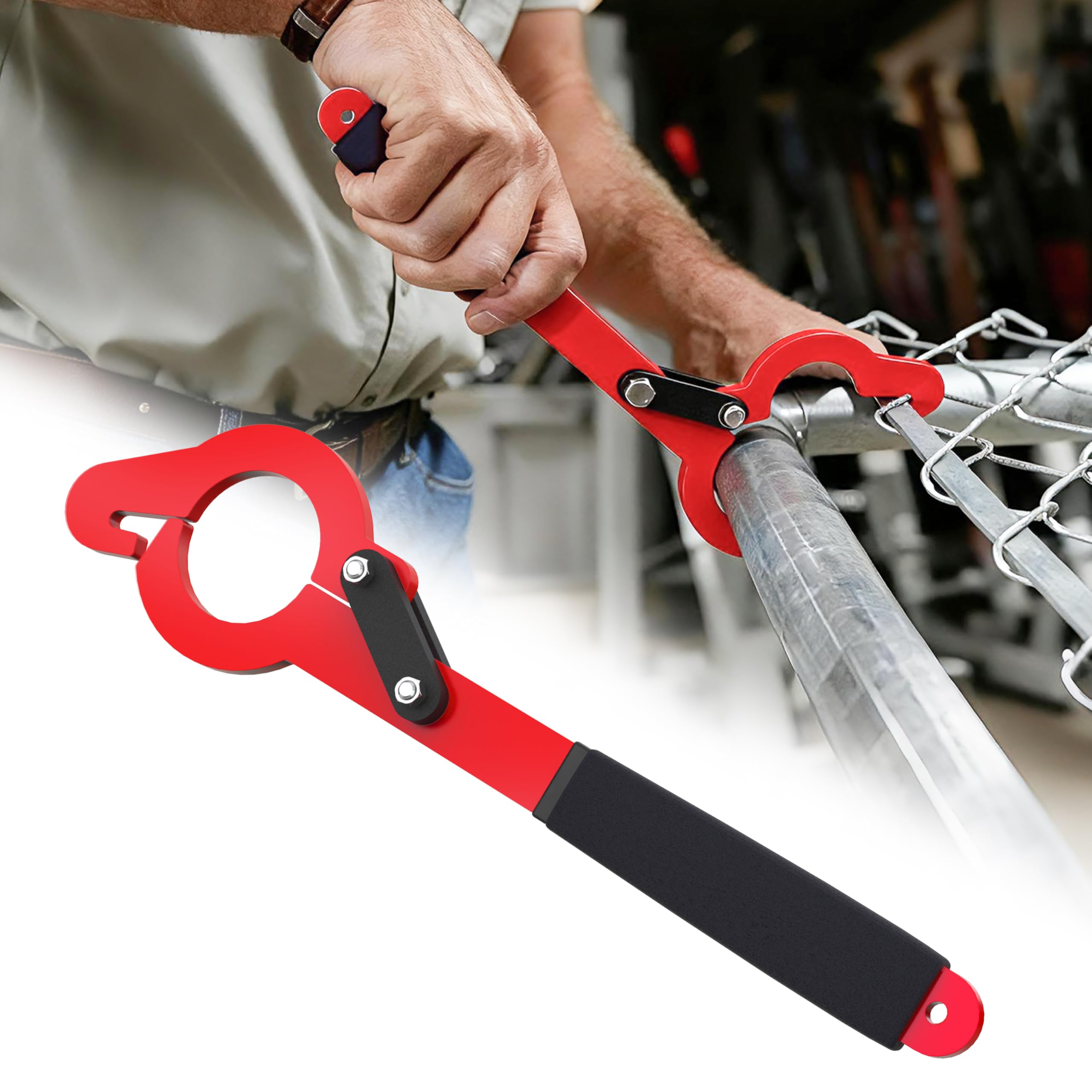 Fixum front view on post showing secure fit and fast setup benefit