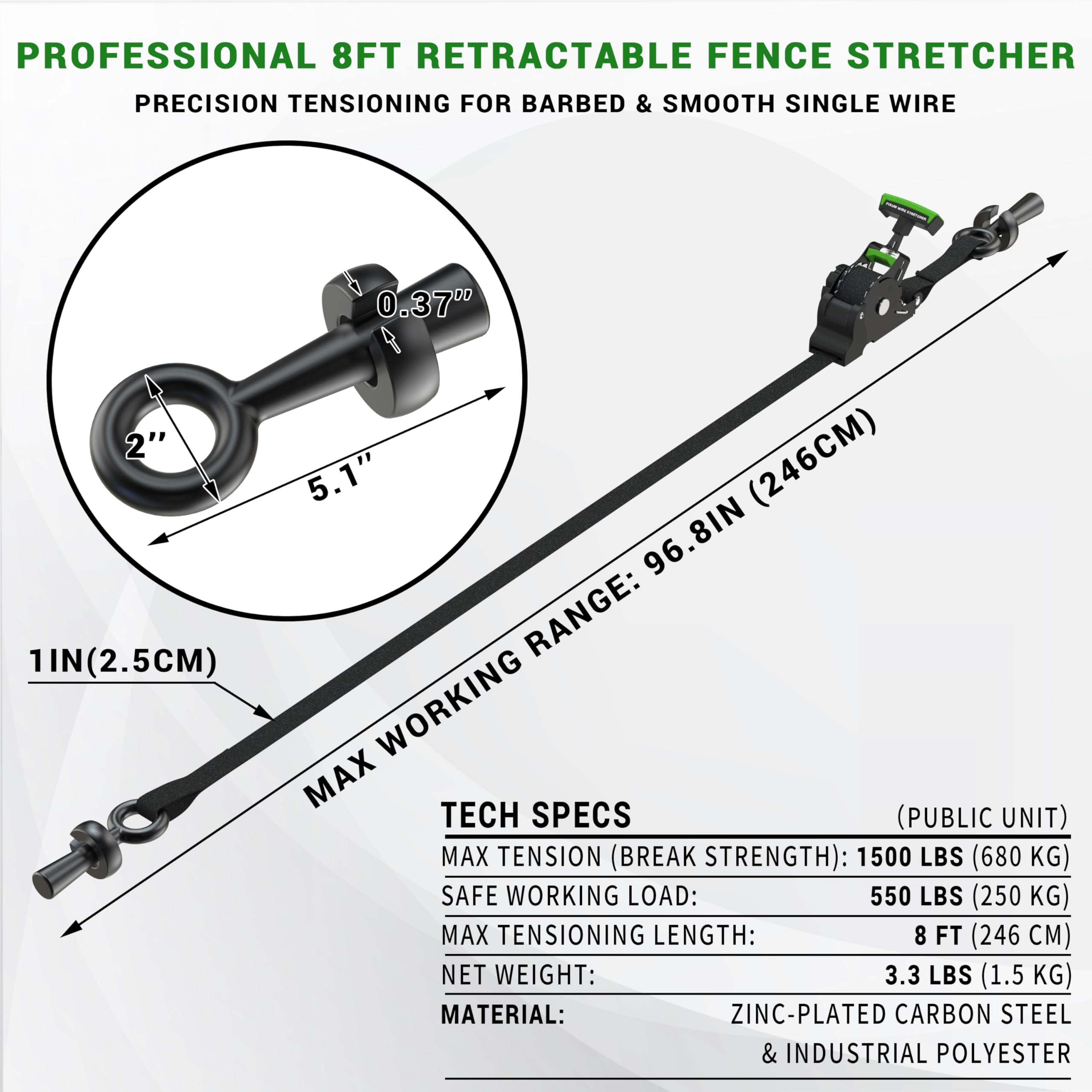 Fixum ratchet mechanism detail demonstrating controlled incremental tension