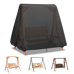 Fizentia front view of cover on A-frame swing showing full protection