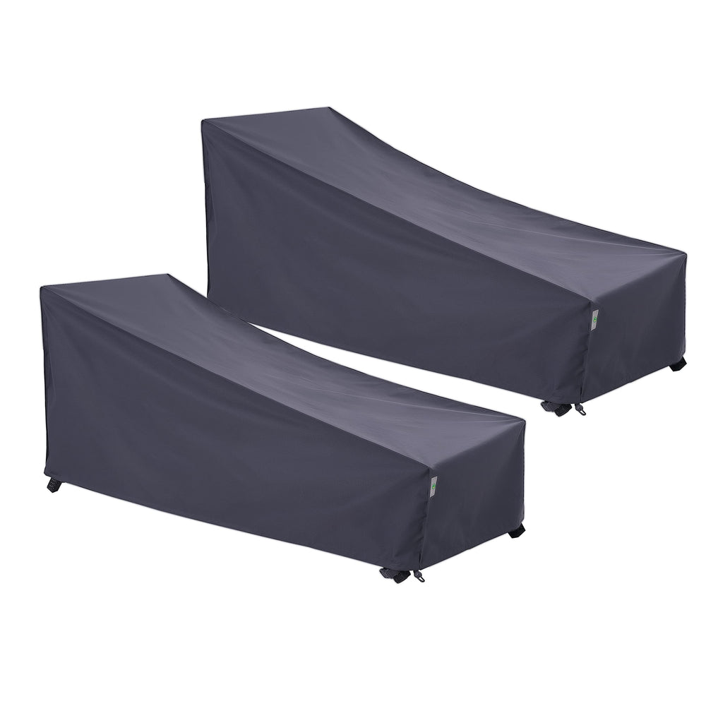 F&J Outdoors front view of covers on chaise showing full protection