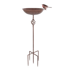 FJJYGYP front view of metal bird bath adding vintage charm