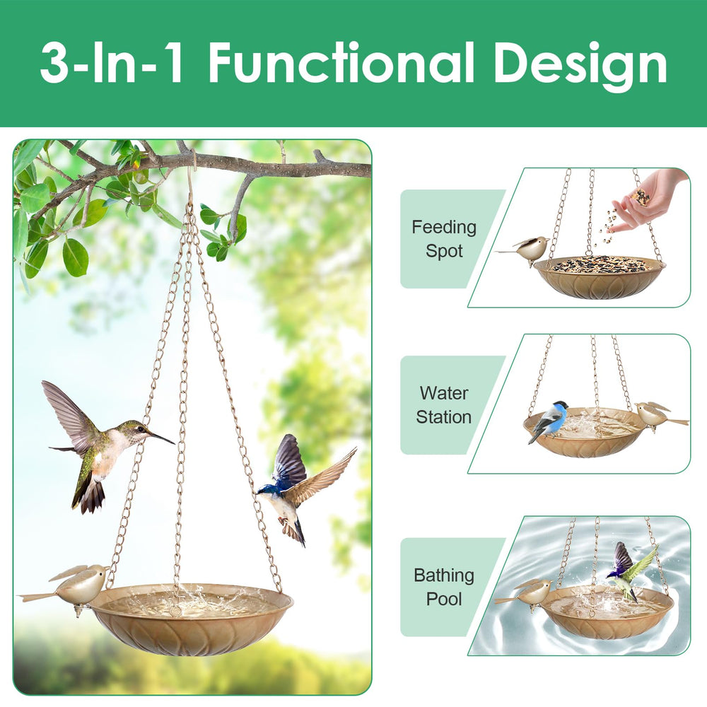 FJJYGYP size comparison with hand showing bowl scale for small to medium backyard birds