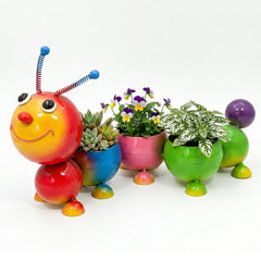 FKKsparkler front view colorful caterpillar planter showcasing bright garden appeal