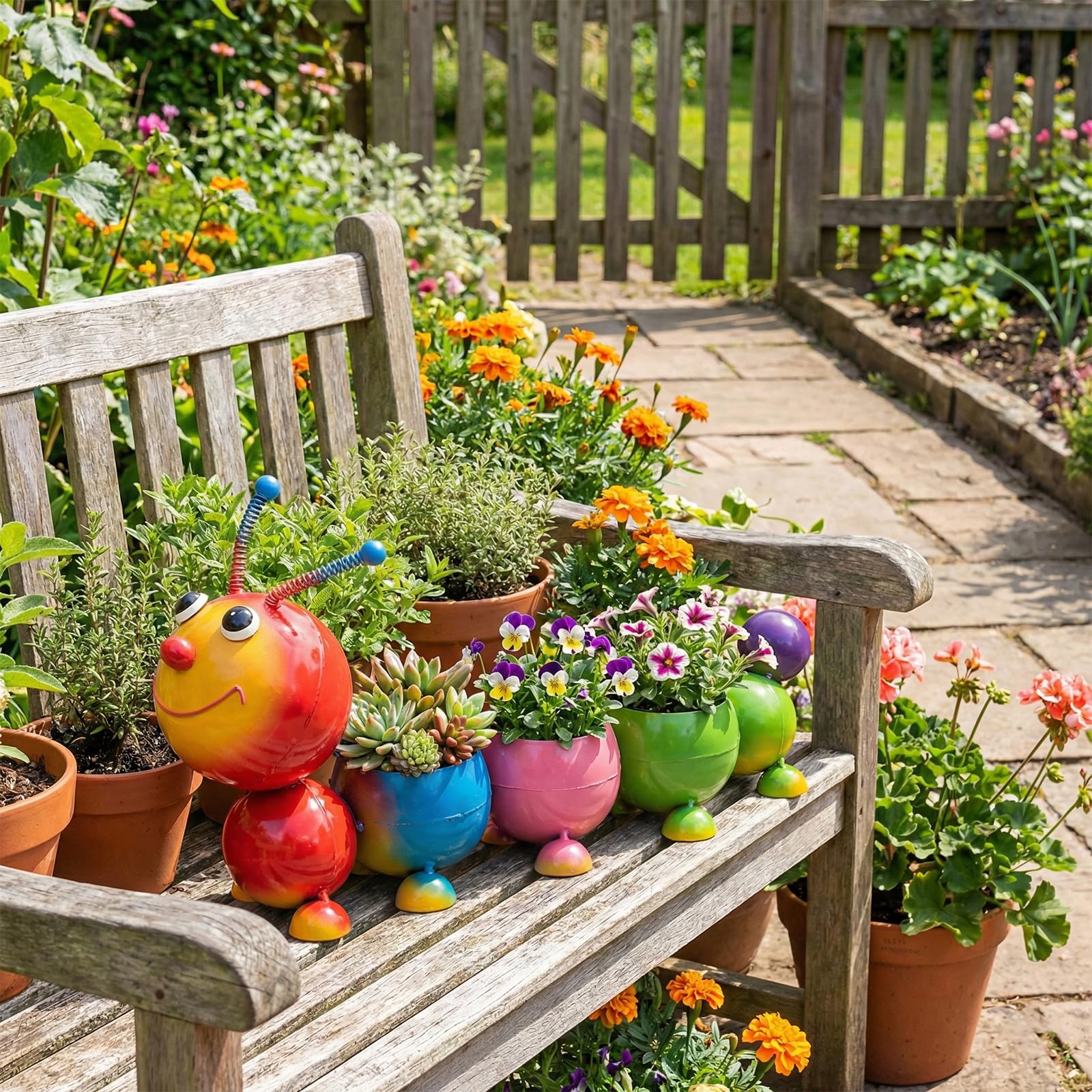 FKKsparkler gift-wrapped caterpillar planter ready as a charming present