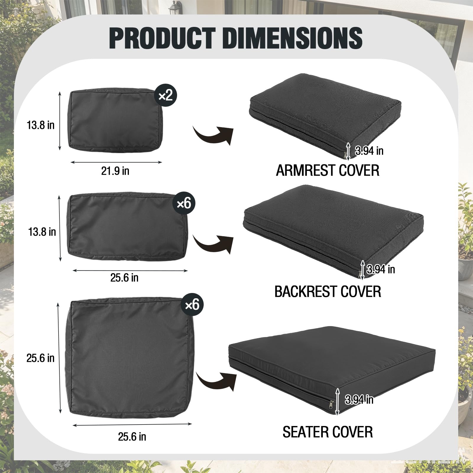 FKSLIFE fabric close-up showing polyester weave and splashproof finish for longer outdoor life