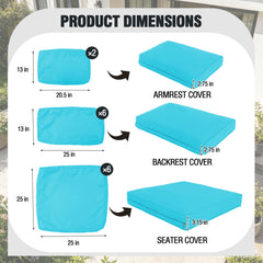 FKSLIFE cyan seat cover close-up showing fabric texture and water resistance benefits