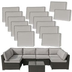 FKSLIFE front view of 14-piece cushion covers showing complete set and neat fit