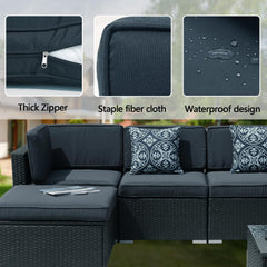 FKSLIFE large seat cover fitted on outdoor sofa demonstrating seamless replacement look
