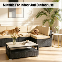 FKSLIFE seat cover installed on outdoor sofa for tidy, protected seating
