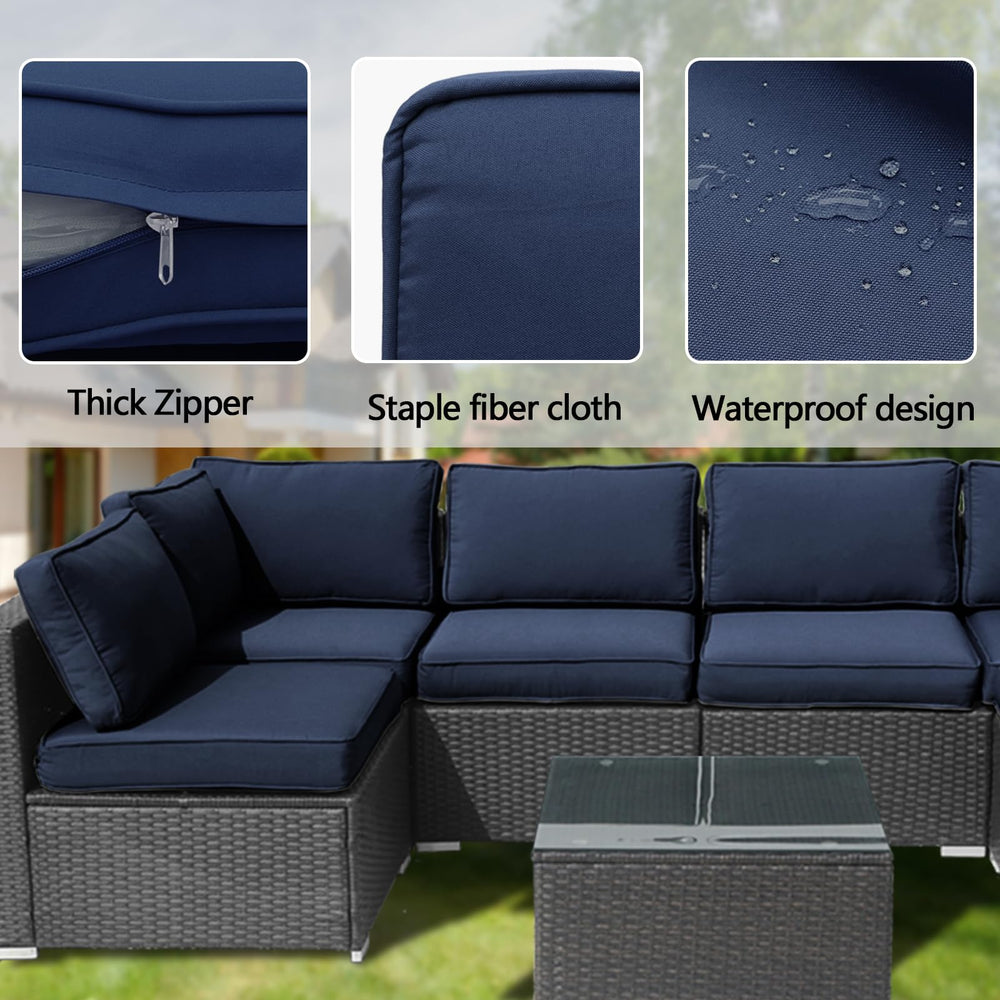 FKSLIFE seat cover installed on outdoor sofa refreshes appearance