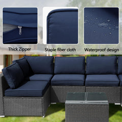 FKSLIFE seat cover installed on outdoor sofa refreshes appearance