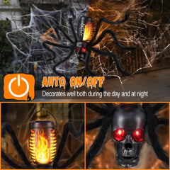 Flacchi skull close-up of flickering flame effect for realistic glow