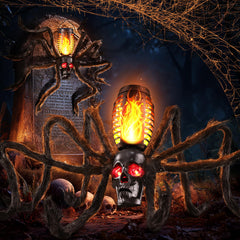 Flacchi skull front view showing spooky design and outdoor appeal