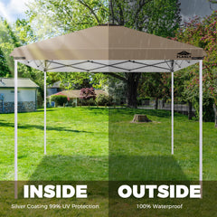 FLAGLY canopy in a market booth demonstrating shelter for vendors and sun protection