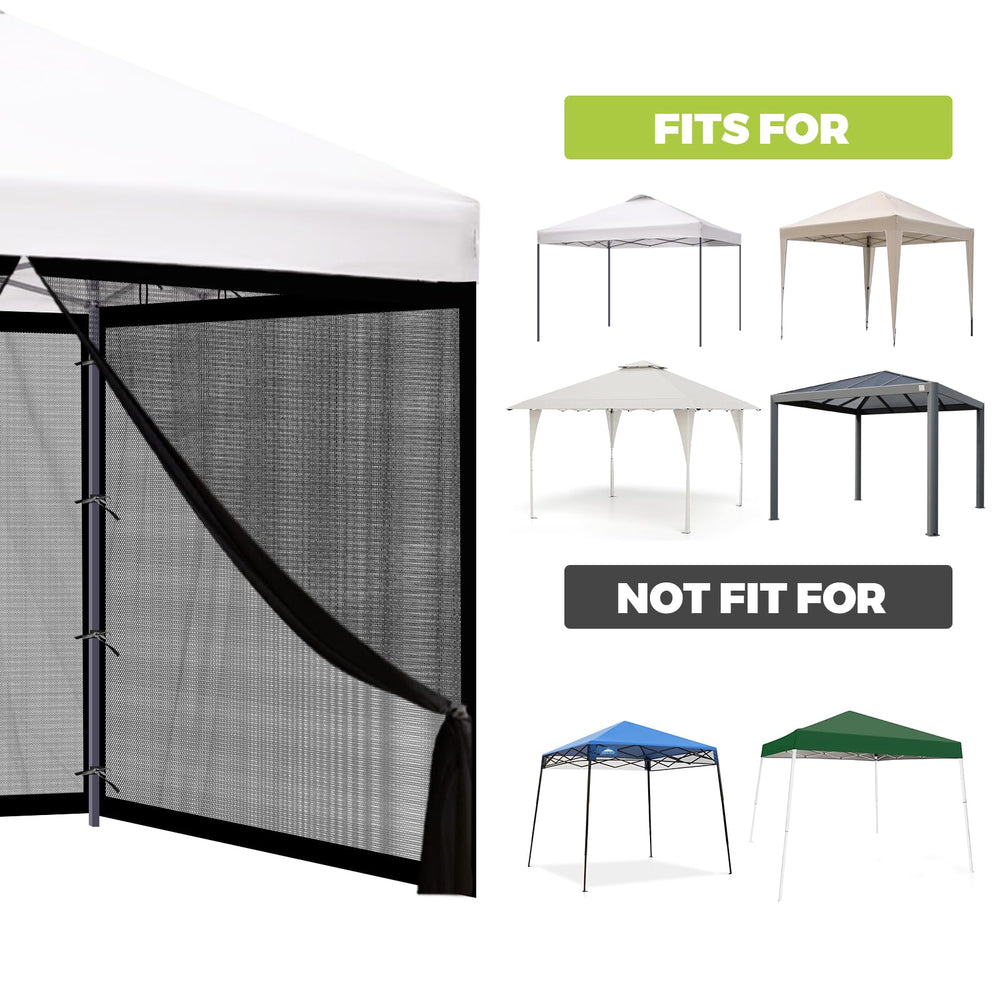 FLAGLY malla junto a carpa 10x10 para comparar escala y cobertura