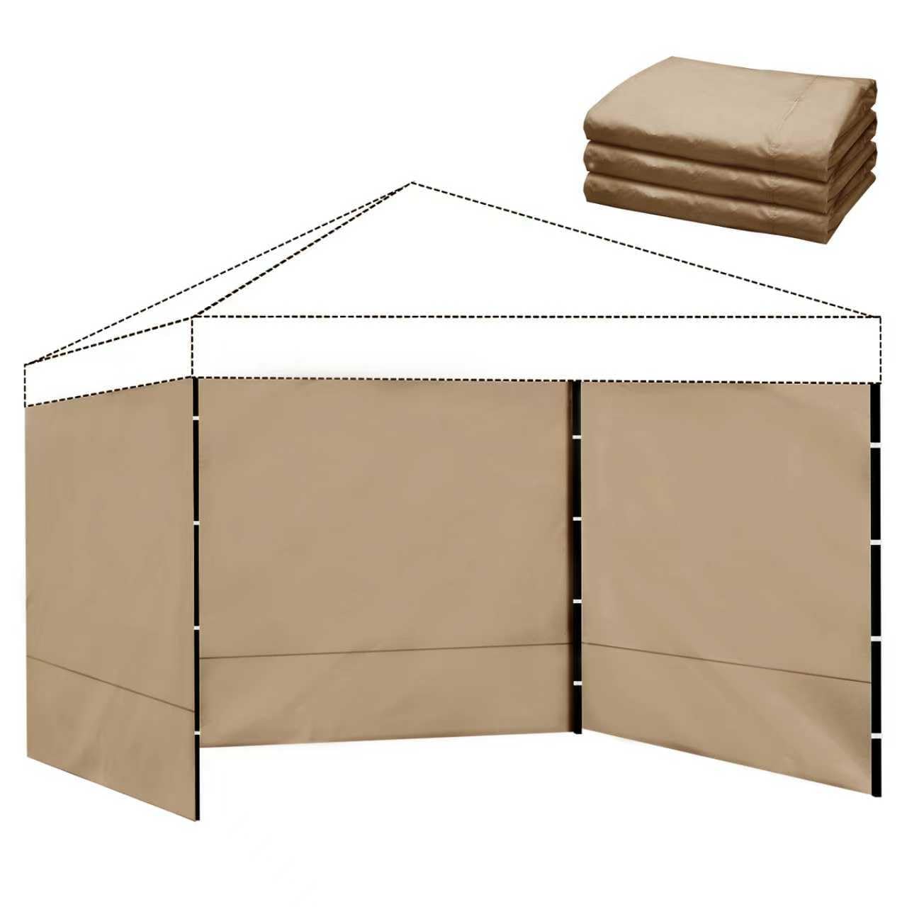 FLAGLY front panel on 10x10 canopy showing clean coverage and privacy