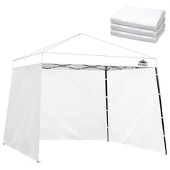 FLAGLY front view of three sidewalls showing neat packaging and quick setup benefit
