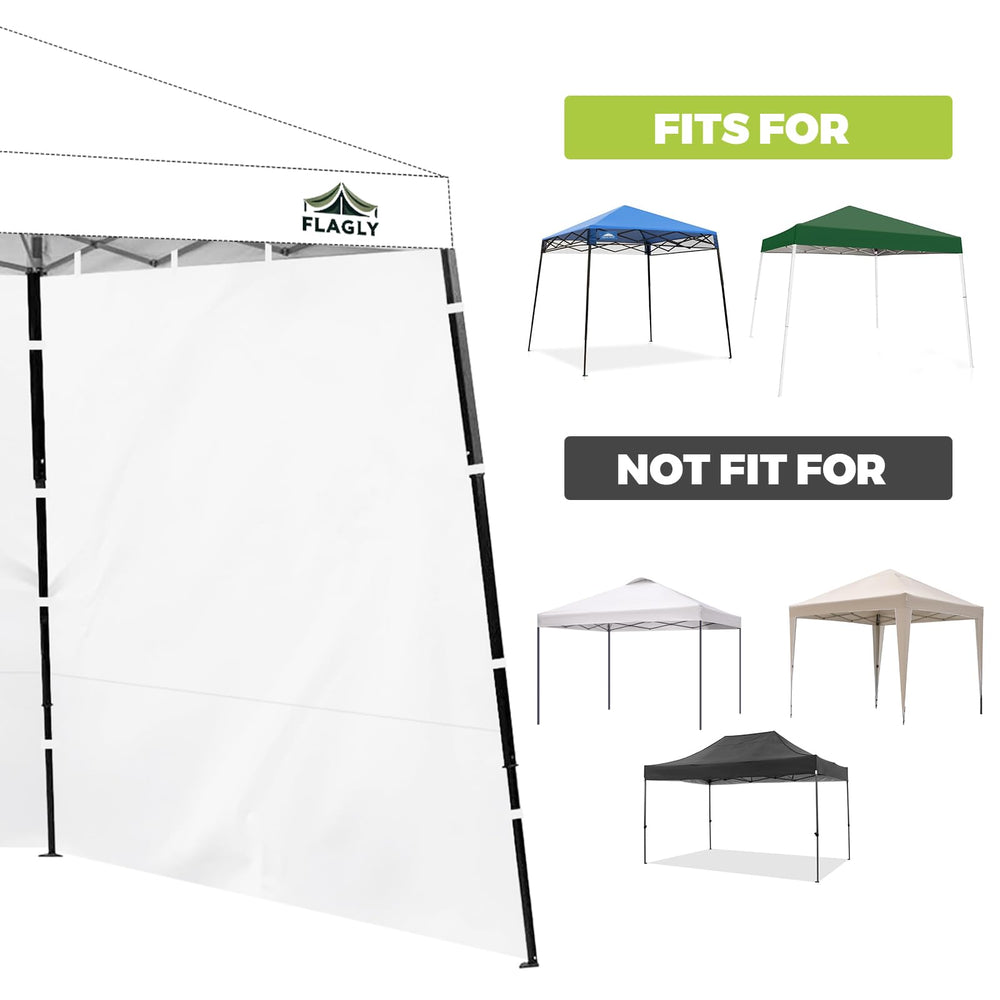 FLAGLY leg Velcro and tie straps detail keeping walls stable in breezy conditions benefit