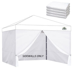 FLAGLY front view of white sidewall showing full coverage and privacy