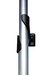 FlagPole Buddy mounted on RV demonstrating stable flag support while traveling