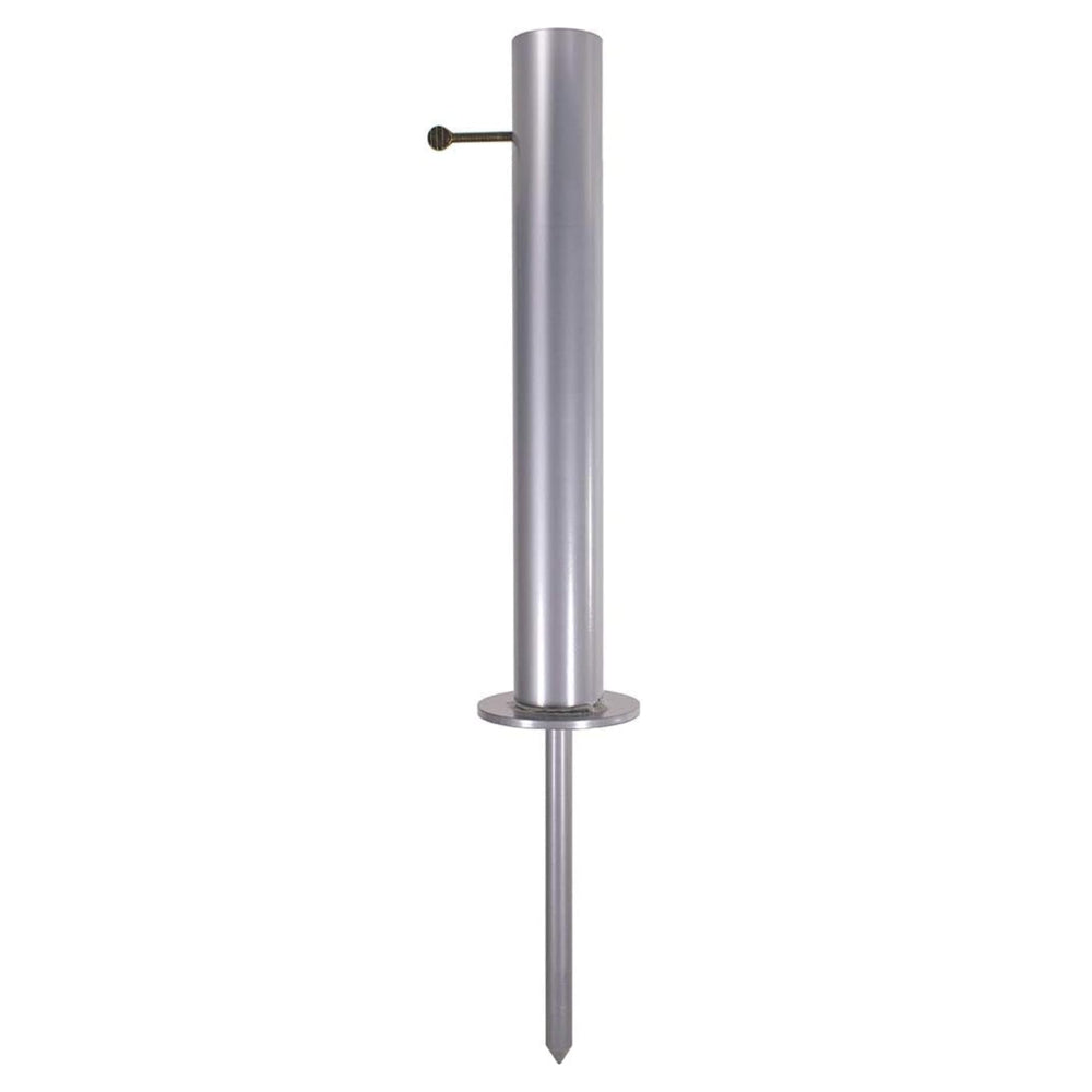 Flagpole‑To‑Go front view showing compact durable aluminum mount and baseplate benefit