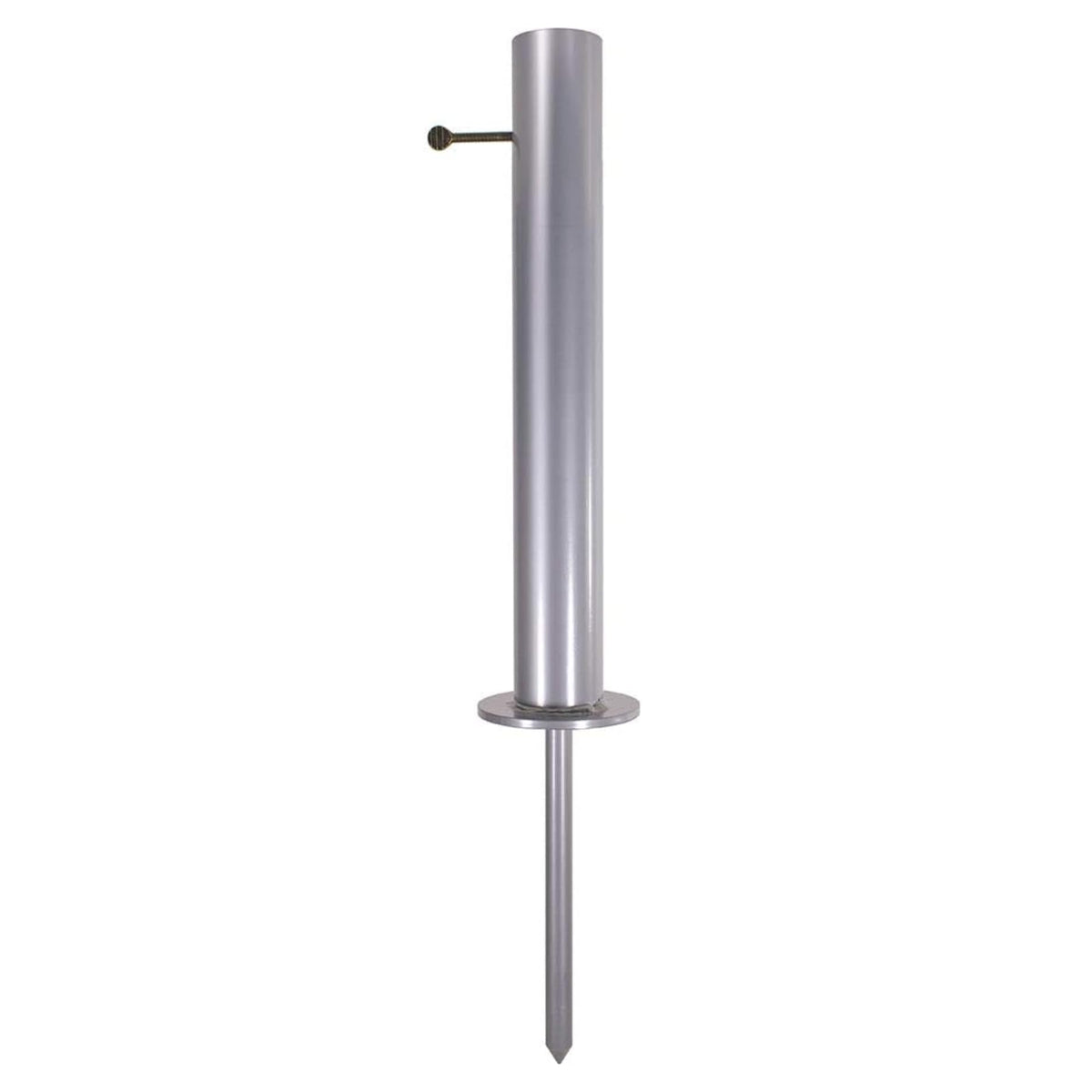 Flagpole‑To‑Go front view showing compact durable aluminum mount and baseplate benefit