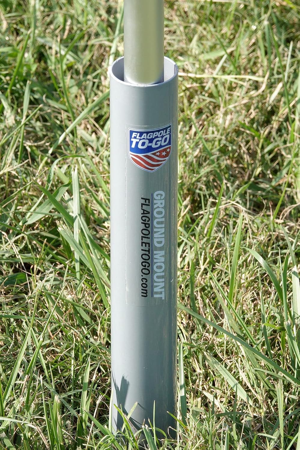 Flagpole‑To‑Go with flagpole attached demonstrating stable display at events