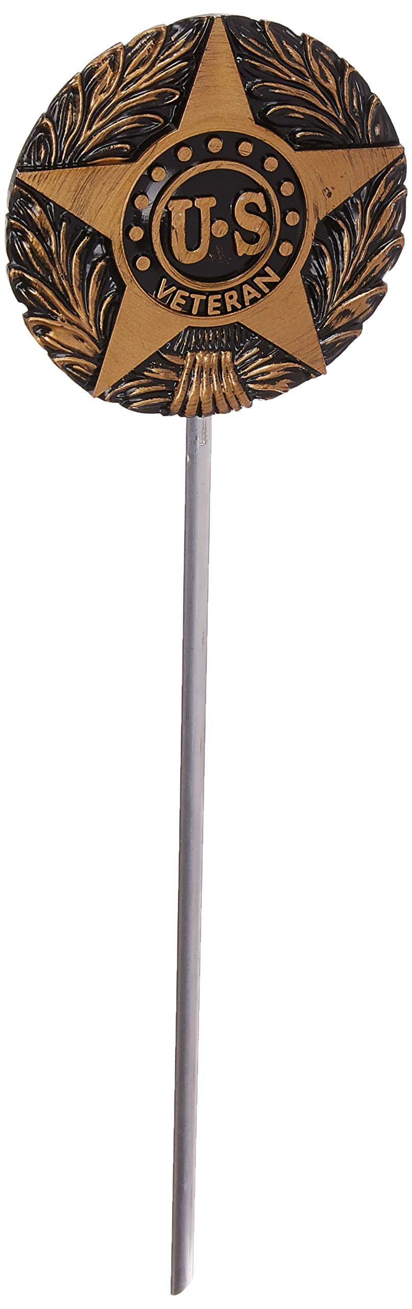 Flags Connections front view of veteran grave marker showing bronze antiquing and clear coat benefit