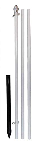 Flags Importer front view of 10ft pole showing assembled kit and benefits portability