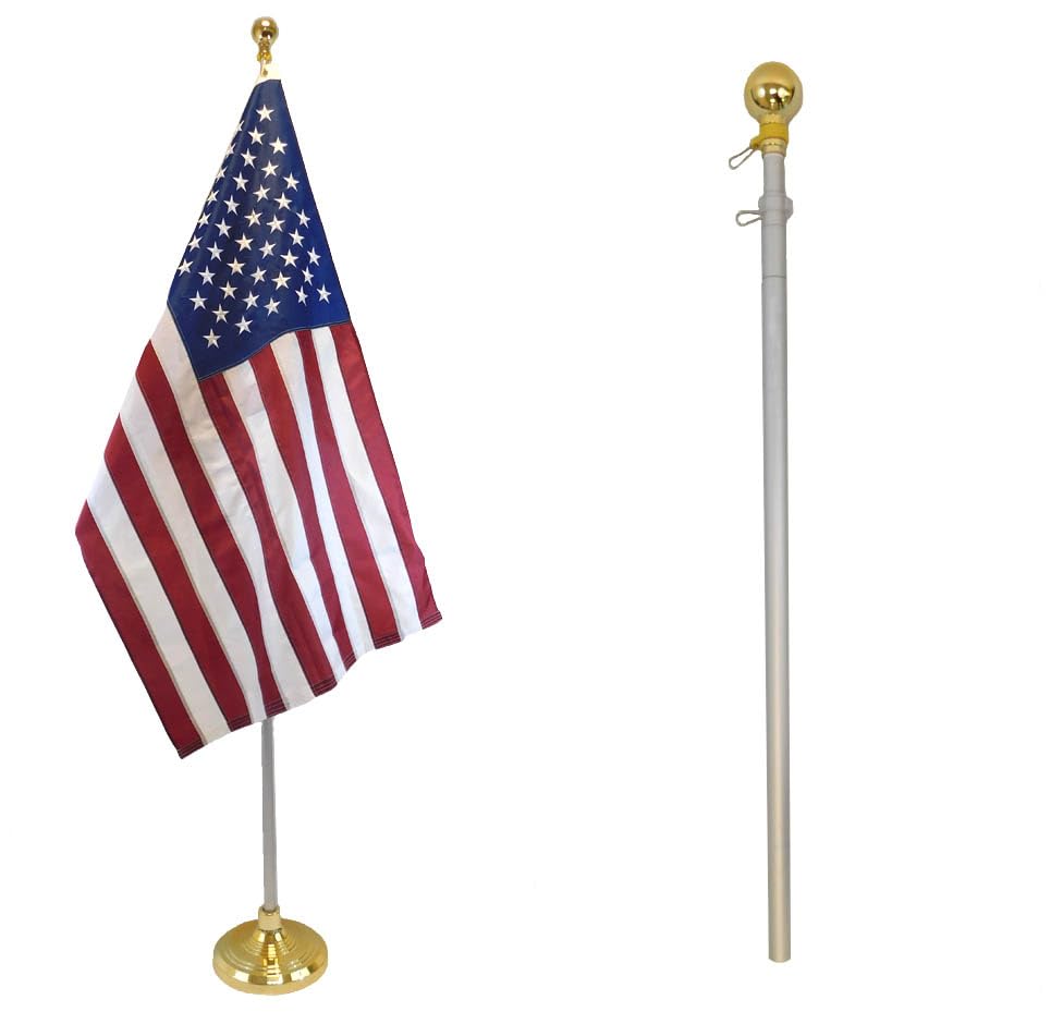 Flags Importer FlagsImp front view of 8ft pole showing slim profile and decorative ball for polished display