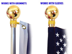 Flags Importer FlagsImp extended pole with gold ball top demonstrating full 8ft height and clear visibility
