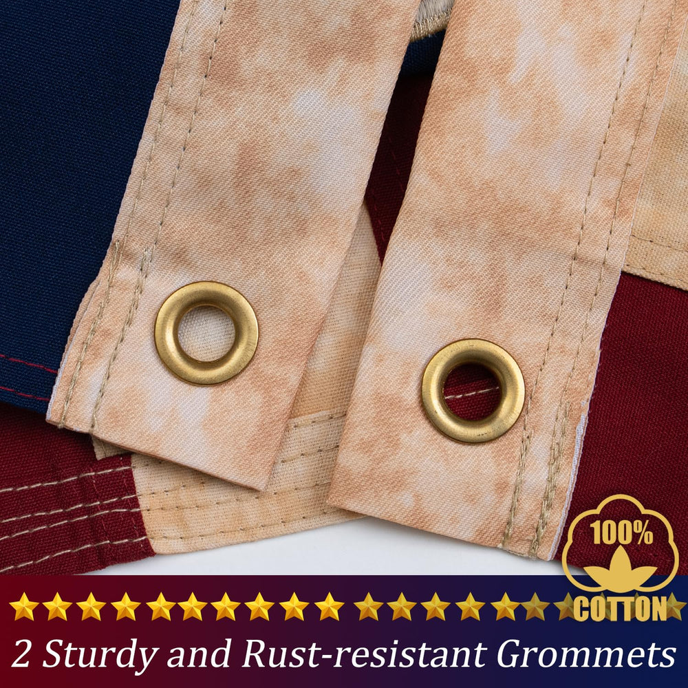 FLAGWIN brass grommets and reinforced hem for secure outdoor mounting
