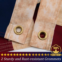 FLAGWIN brass grommets and reinforced hem for secure outdoor mounting