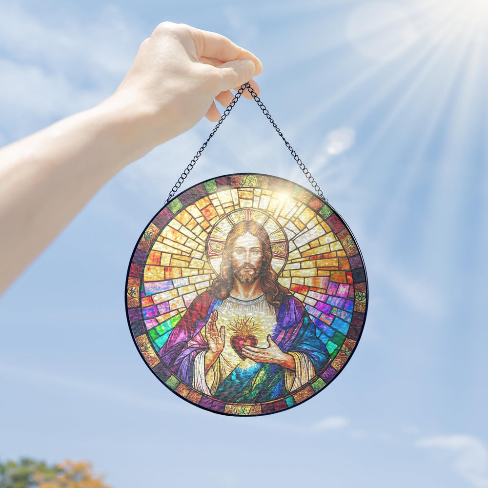 FLAGWIX suncatcher hanging on covered patio enhancing outdoor space with light