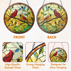 FLAGWIX red cardinal sitting on solid base as tabletop decor offering stable display