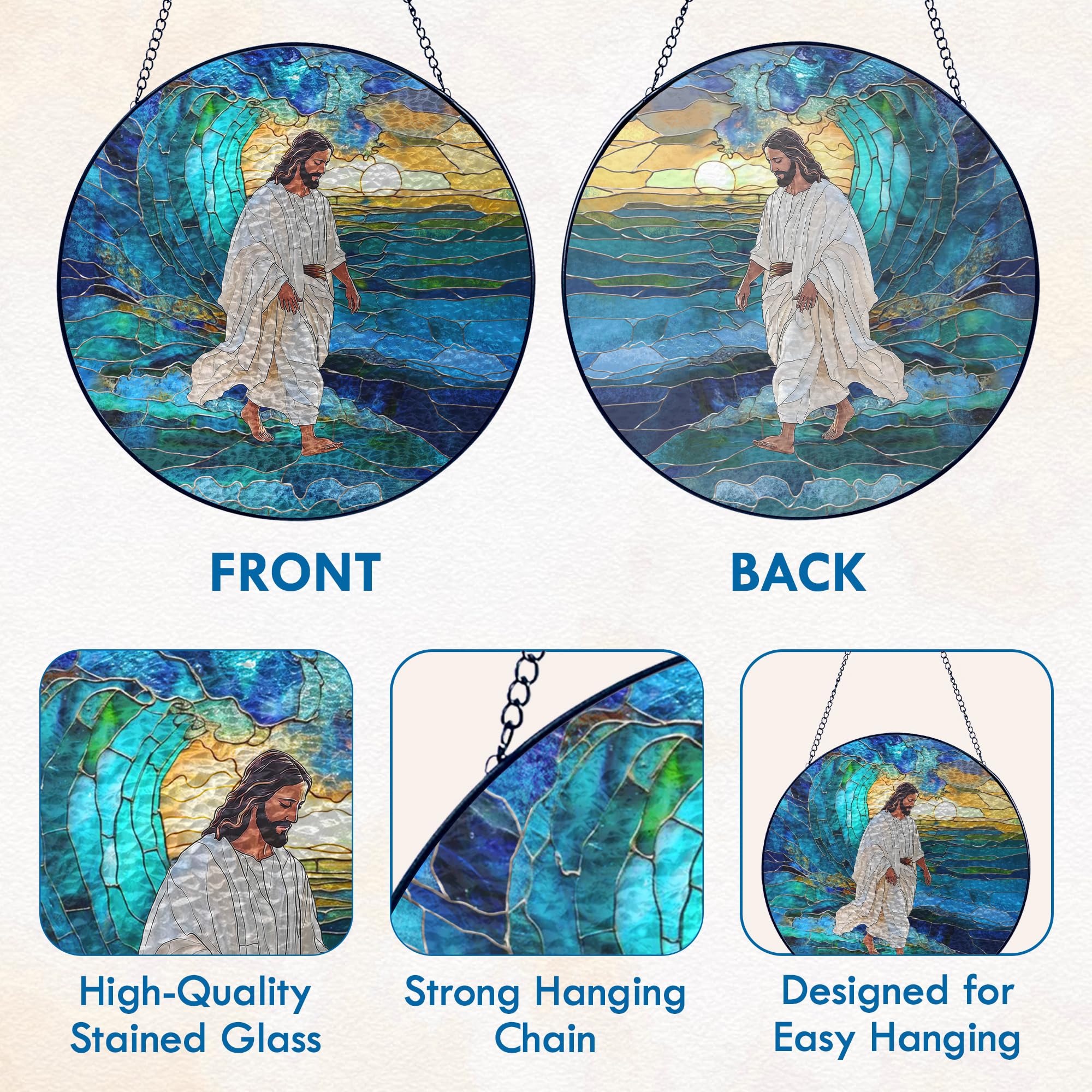 FLAGWIX suncatcher held in hand for scale and easy placement benefit