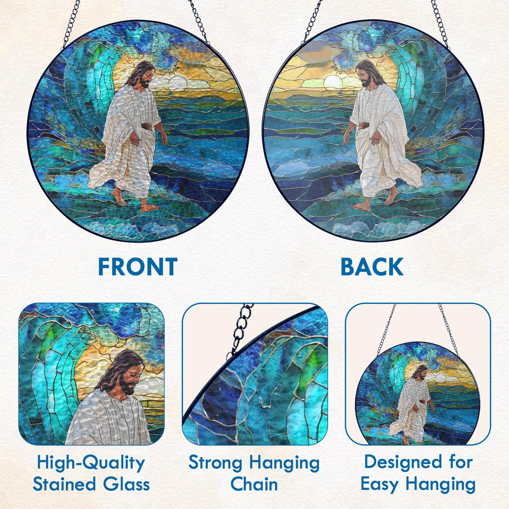 FLAGWIX suncatcher held in hand for scale and easy placement benefit