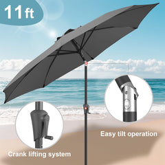 FLAME&SHADE steel ribs and powder-coated frame detail for durable support