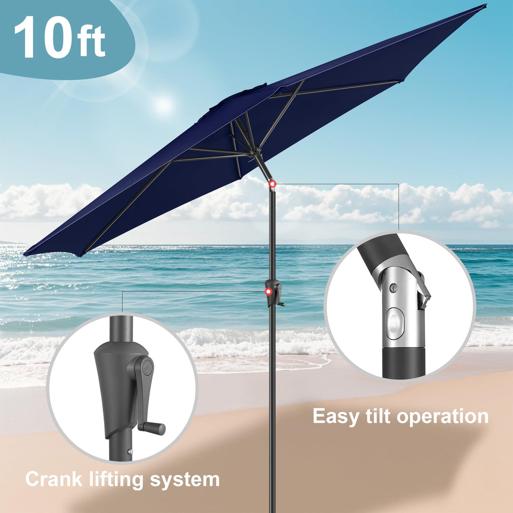 FLAME&SHADE crank and push-button tilt for easy height and angle control