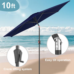 FLAME&SHADE crank and push-button tilt for easy height and angle control