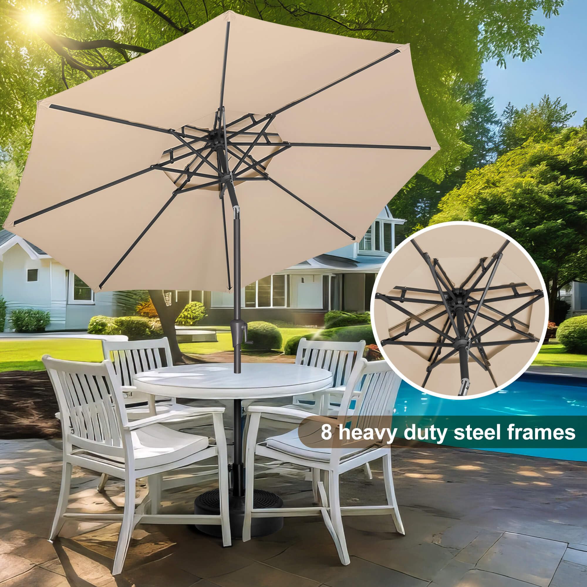 FLAME&SHADE tilt mechanism close-up for easy directional shading
