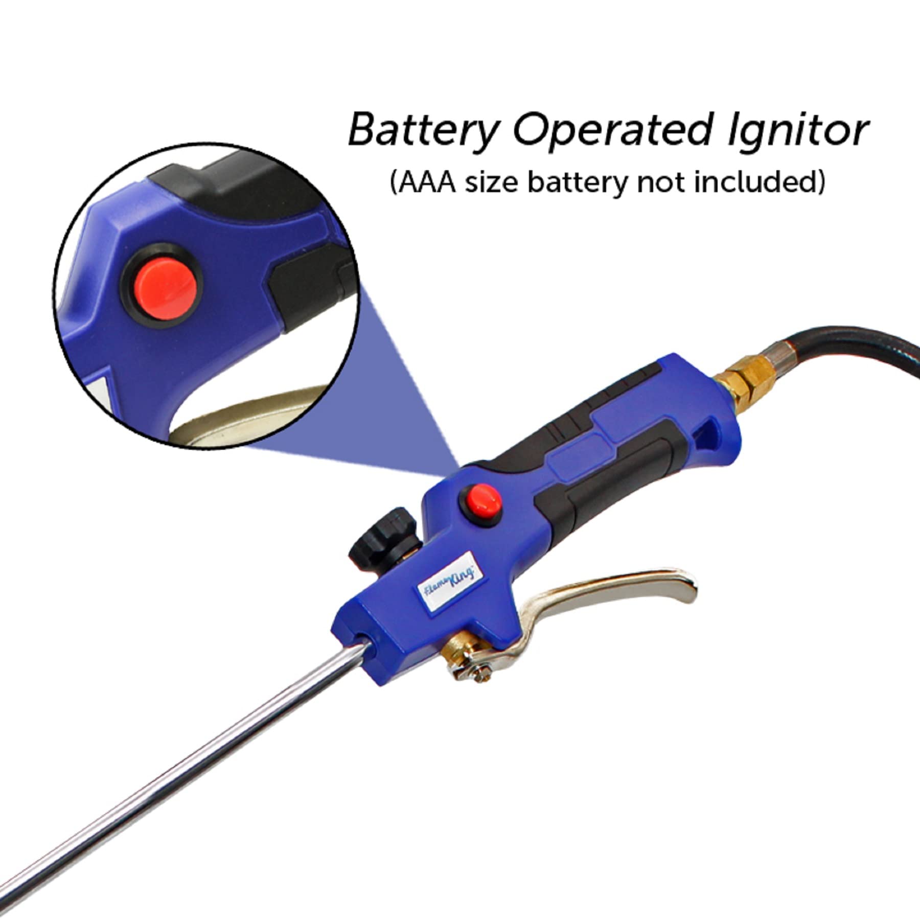 Flame King 10-foot hose connection with regulator for extended accessibility