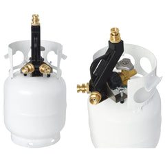 Flame King adjustable base positioned on uneven ground for added stability