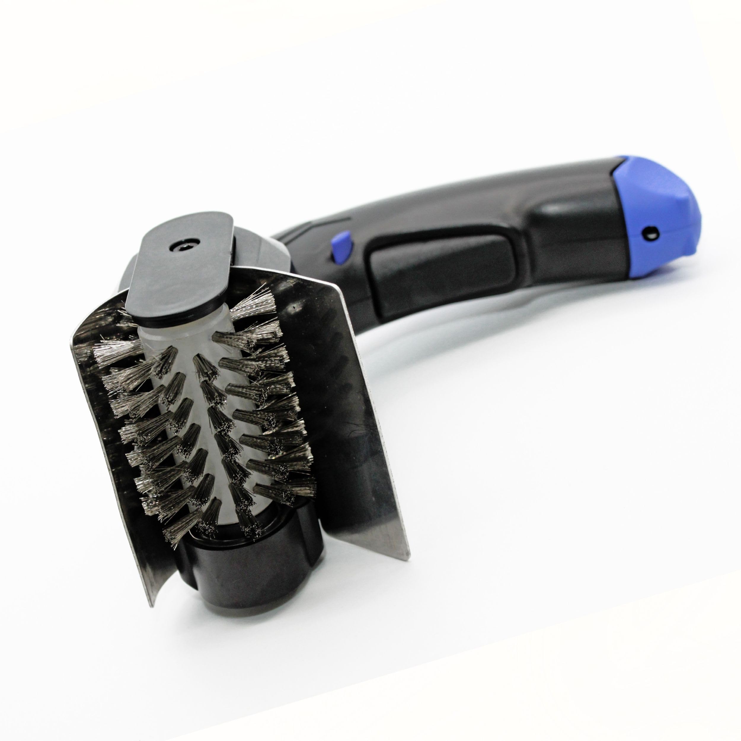Flame King charger connected to brush showing simple recharging and long runtime