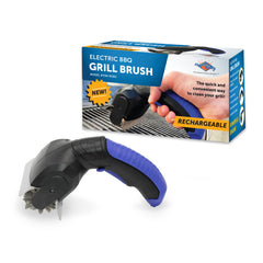 Flame King front view of cordless grill brush showing design and controls for easy cleaning