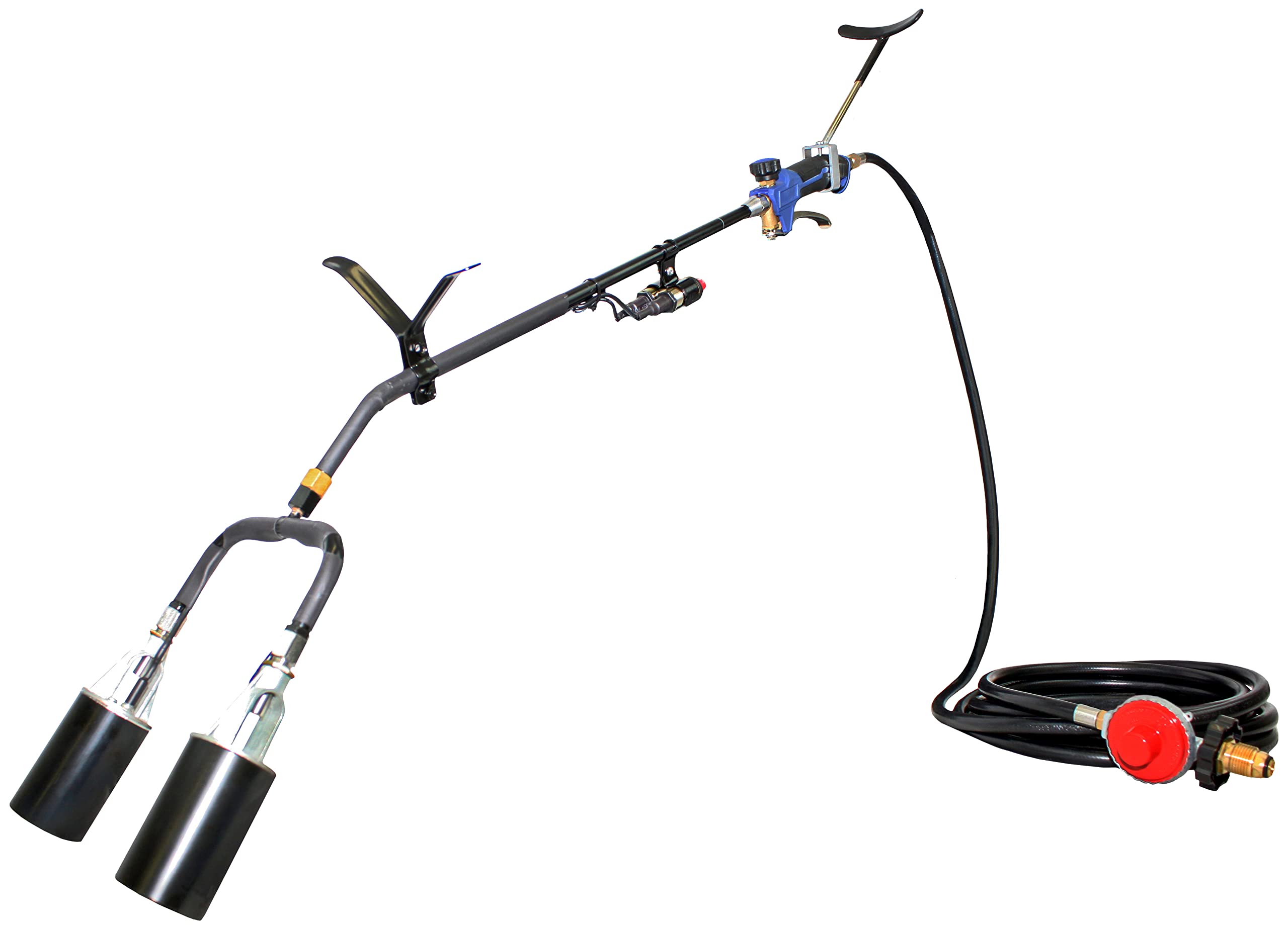 Flame King front view of dual torch heads showing power and build