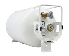 Flame King front view of horizontal tank showing compact shape and placement benefit