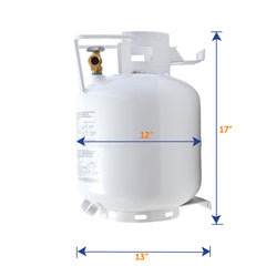 Flame King valve and built-in gauge detail for accurate fuel reading and safe refills